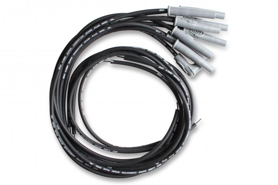 MSD Black Super Conductor Spark Plug Wire Set Universal V8 8 Cyl 90 Degree  Plug Boots