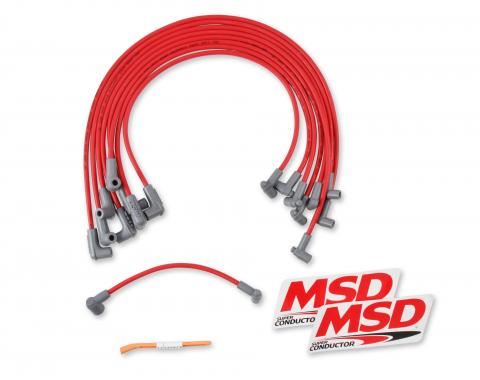 MSD Super Conductor 8.5mm Spark Plug Wire Set, Small Block Chevy for Use with HEI Cap 35599