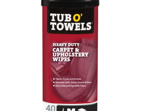 Tub O' Towels Automotive Carpet & Upholstery Wipes, 40-Count