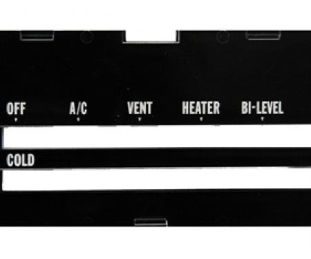 Classic Headquarters Camaro Heater Control Lens with Ac, with Backing Paper R-421