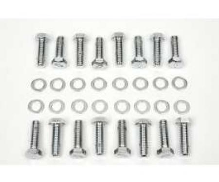 Camaro Intake Manifold Bolt Set, Big Block, Bowtie Stamped, Chrome, 1967-1969