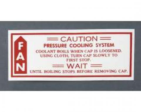 Camaro Caution Cooling/Fan Decal, 1979-1980