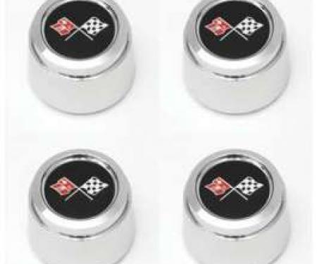 Camaro 1978 Corvette Pace Car Style Chrome Wheel Cap Set, For Corvette Style Aluminum Wheels