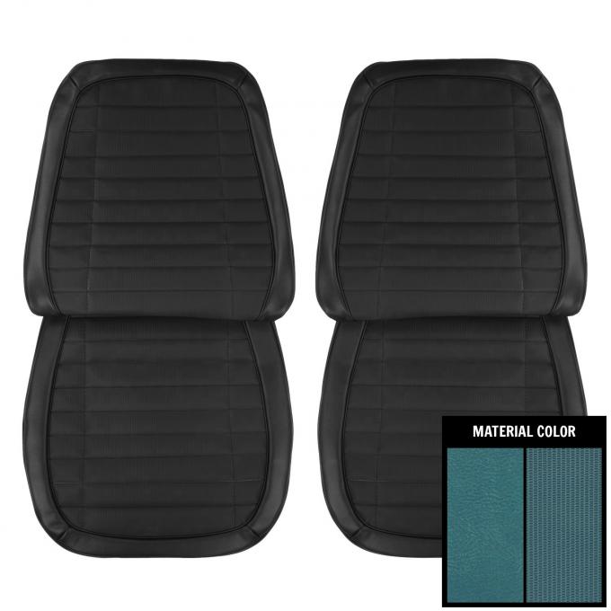 PUI Interiors 1970 Pontiac Firebird Deluxe Bright Blue Front Bucket Seat Covers 70HS14US