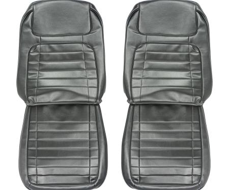 PUI Interiors 1968 Chevrolet Camaro Deluxe Black Front Bucket Seat Covers 68DS10U