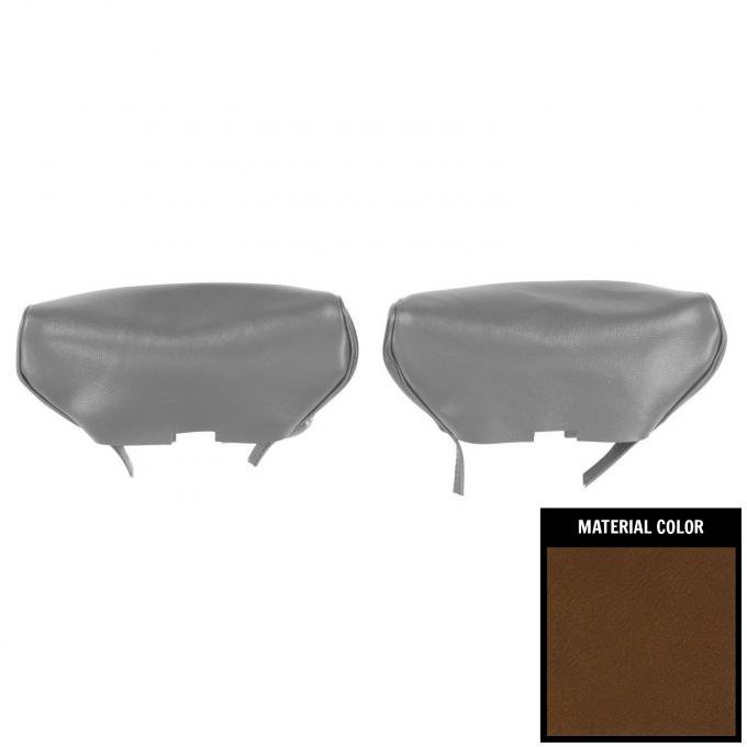 PUI Interiors 1970 Camaro/Firebird Dark Saddle Bucket Seat Head Rest Covers 70FH42U