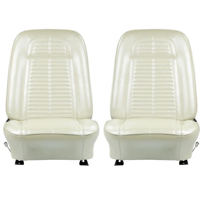 PUI Interiors 1969 Pontiac Firebird Parchment Front Bucket Seat Covers 69ES27U