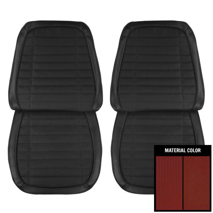 PUI Interiors 1970 Pontiac Firebird Deluxe Red Front Bucket Seat Covers 70HS30US