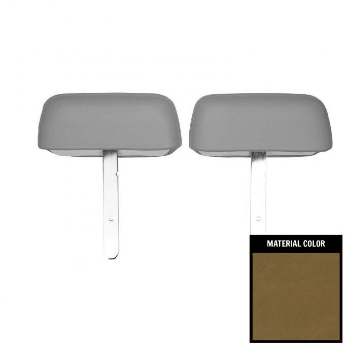 PUI Interiors 1969 Pontiac Firebird Pre-Assembled Straight Bar Mustard Gold Headrests 69FH06U-PS