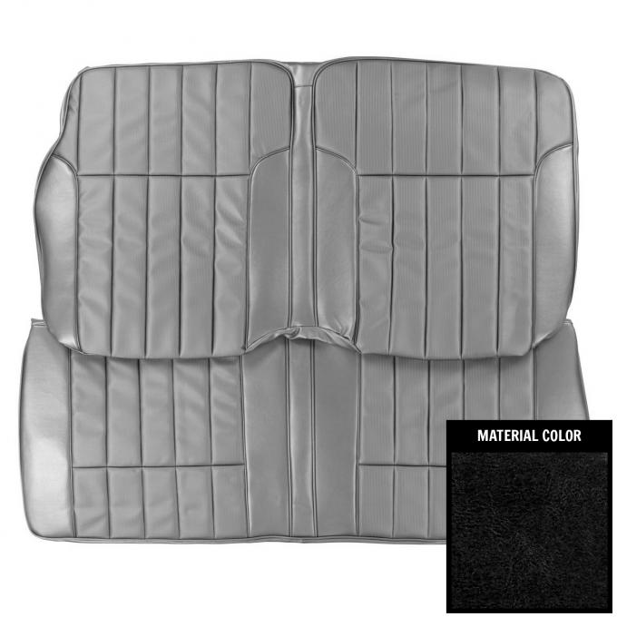 PUI Interiors 1968-1969 Pontiac Firebird Deluxe Black Fold Down Rear Bench Seat Cover 68HS10FS