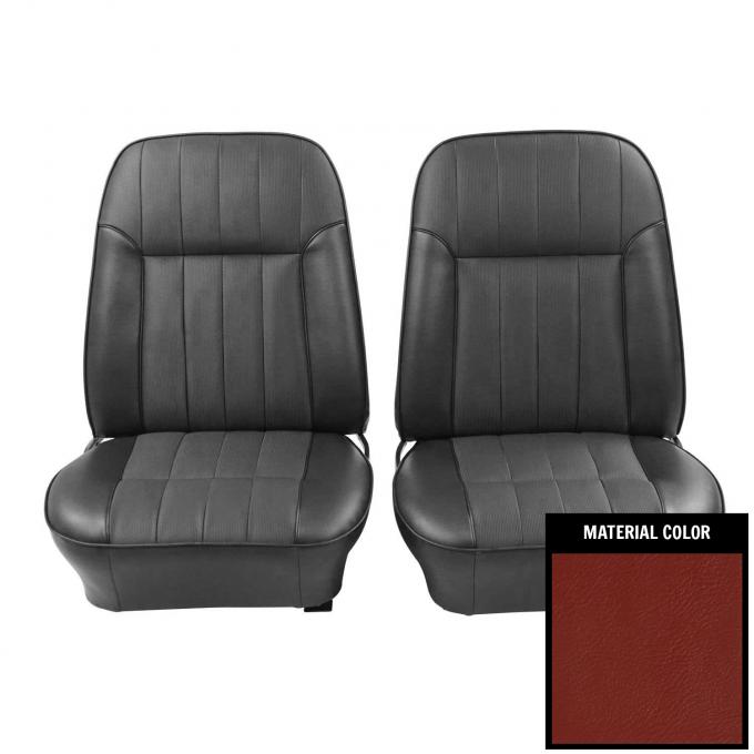 PUI Interiors 1968 Pontiac Firebird Deluxe Red Front Bucket Seat Covers 68HS30US