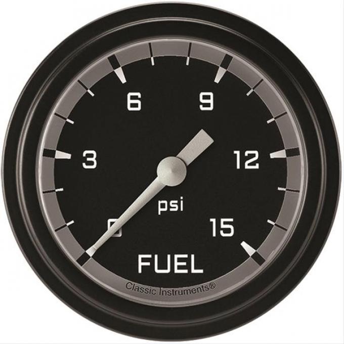 Classic Instruments Autocross Gray 2 5/8" Fuel Pressure Gauge, 15 Psi AX345GBLF