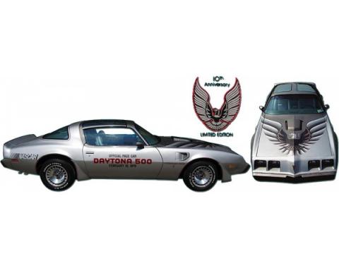 Firebird Decal Set, Silver, Trans Am, Tenth Anniversary, 1979