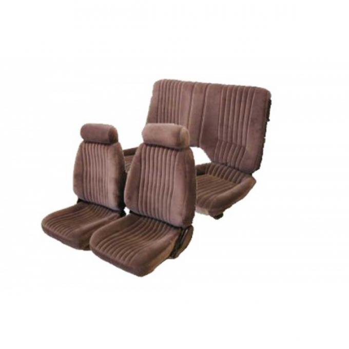 Firebird Seat Covers, Front And Rear, Solid Rear Seat, Formula, Base Model, Vinyl, Madrid Grain, 1987-1992