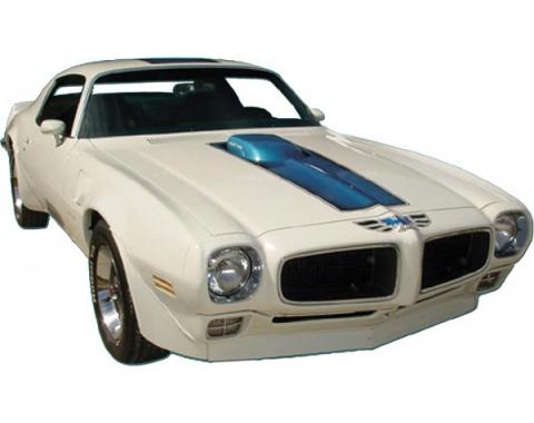 Firebird Decal Set, Trans Am, White Stripe on Blue Car, 1970-1972