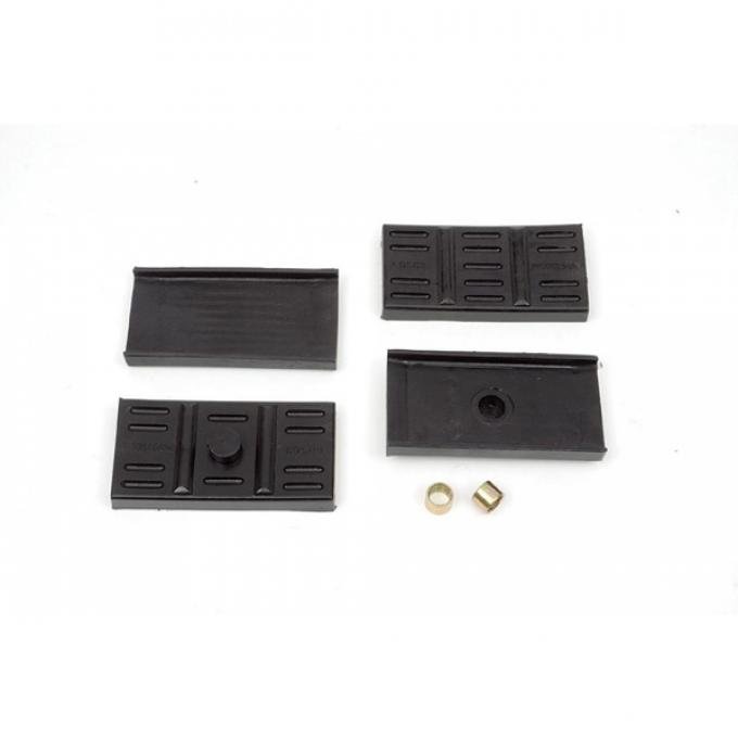 Firebird Mono Leaf Spring Mounting Pad Set, Black, Polyurethane, Prothane, 1967-1969