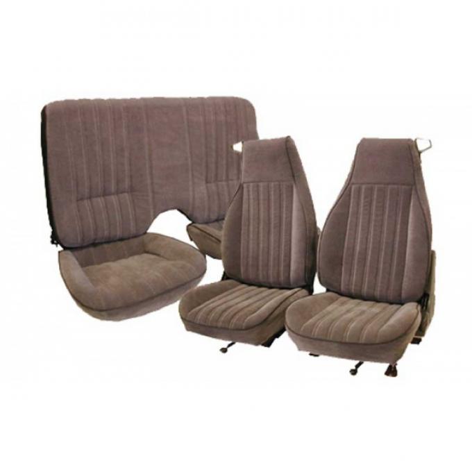 Firebird Seat Covers, Front And Rear, Solid Rear Seat, Encore Velour, 1982-1984