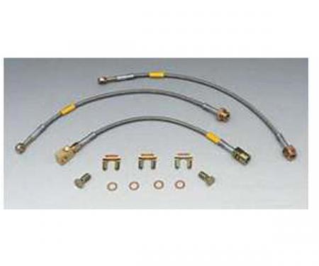 Firebird Braided Disc Brake Hose Kit, Stainless Steel, With Rear Drum Brakes, Goodridge, 1982-1983