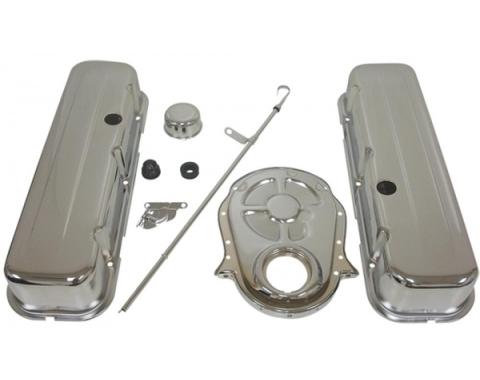 Camaro Big Block Chrome Engine Dress Up Kit With Short Smooth Style Valve Covers