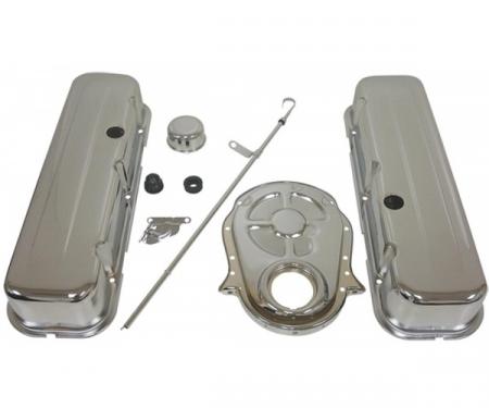 Camaro Big Block Chrome Engine Dress Up Kit With Short Smooth Style Valve Covers