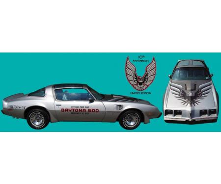 Firebird Door Decal Set, Pace Car Silver, Trans Am, Tenth Anniversary, 1979