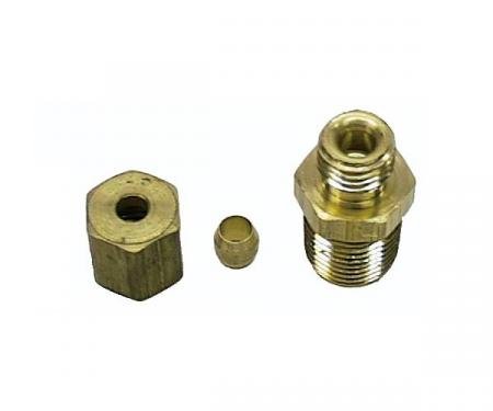 Camaro Console Oil Pressure Gauge Oil Line Block Fitting, Small Or Big Block, With Sleeve & Nut, 1967-1972