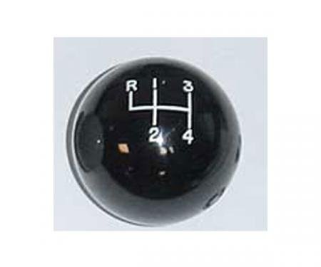 Firebird 4-Speed Shift Pattern 3/8'' Thread Black Ball Shifter Knob 1970-1974