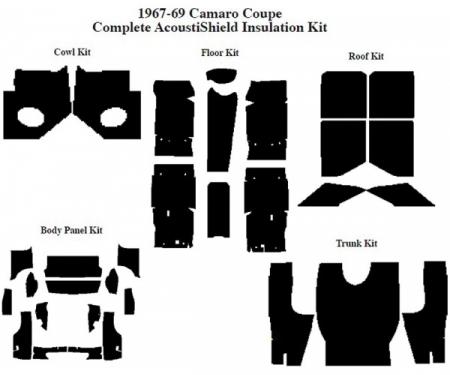 Camaro Insulation, QuietRide, AcoustiShield, Complete Kit, Coupe, 1967-1969