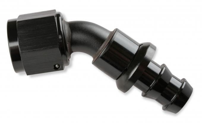 Mr. Gasket -12 an 45 Degree Push-on Hose Ends, Black 204512-BL