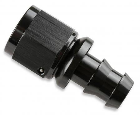 Mr. Gasket -12 an Straight Push-on Hose Ends, Black 200112-BL