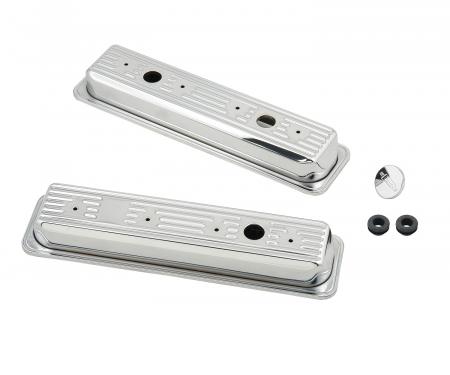 Mr. Gasket Chrome Valve Covers, Finned 9415