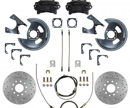 Leed Brakes Rear Disc Brake Kit with Drilled Rotors and Black Powder Coated Calipers BRC1003X