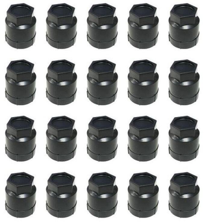 Redline Restomotive® 1988-1992 Camaro / Firebird 20 Piece Black Wheel Lugnut Cap / Cover Kit