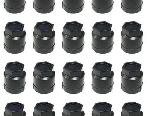 Redline Restomotive® 1988-1992 Camaro / Firebird 20 Piece Black Wheel Lugnut Cap / Cover Kit