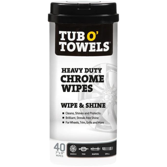 Tub O' Towels Chrome Wipes, 40-Count