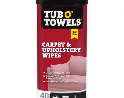 Tub O' Towels Automotive Carpet & Upholstery Wipes, 40-Count