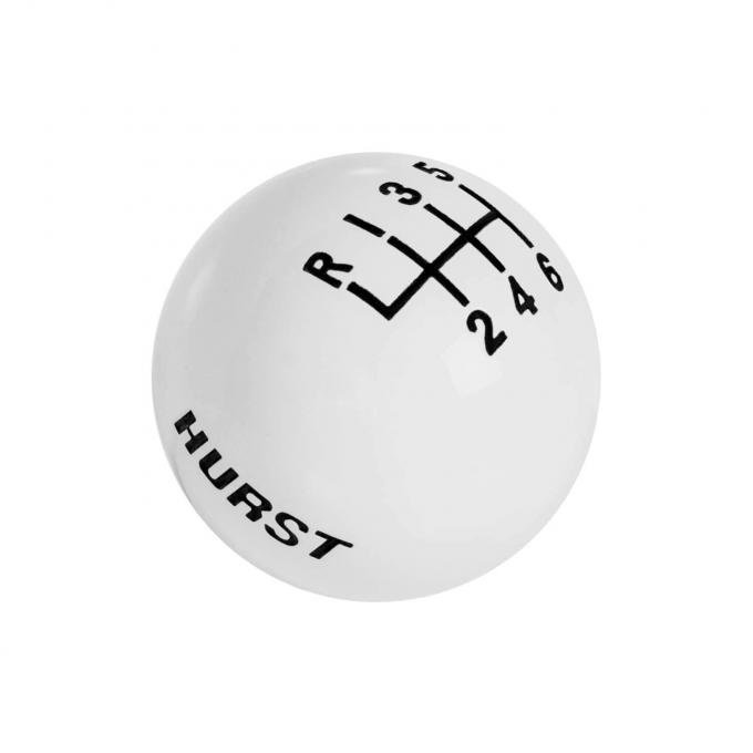 Hurst Shift Knob, 6-Speed, White 1630185