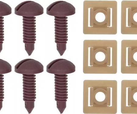 Redline Restomotive® 1982-1992 Camaro / Firebird Rear Hatch Panel Trim Screw and Nut Set, Red