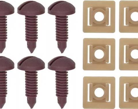 Redline Restomotive® 1982-1992 Camaro / Firebird Rear Hatch Panel Trim Screw and Nut Set, Red