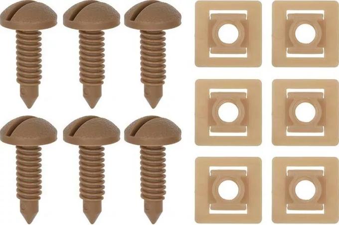 Redline Restomotive® 1982-1992 Camaro / Firebird Rear Hatch Panel Trim Screw and Nut Set, Beechwood