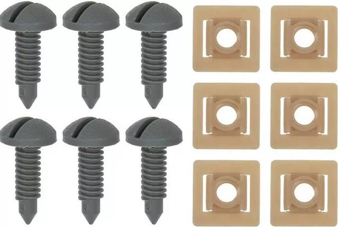 Redline Restomotive® 1982-1992 Camaro / Firebird Rear Hatch Panel Trim Screw and Nut Set, Gray