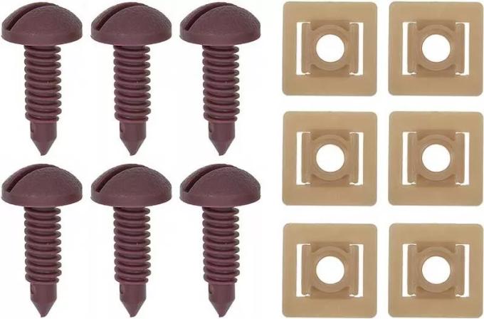 Redline Restomotive® 1982-1992 Camaro / Firebird Rear Hatch Panel Trim Screw and Nut Set, Red