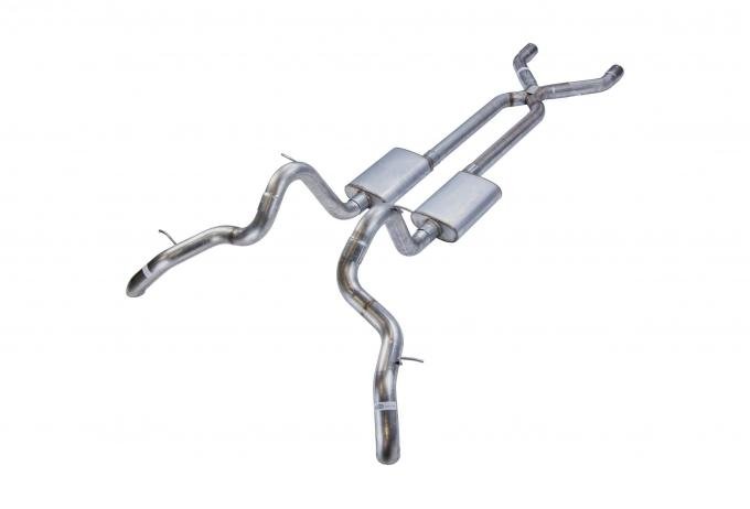 Pypes Crossmember Back w/X-Pipe Exhaust System 70-81 Camaro/Firebird Split Rear Dual Exit 3 in Intermediate And Tail Pipe Hardware Included Muffler And Tip Not Included Exhaust SGF15R