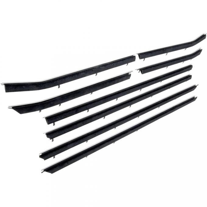 1967 Camaro, Firebird Coupe, Front Door & Rear Quarter Window Felt Set, Inner & Outer, Coupe, Replacement Style, 8 Piece Set CA142R