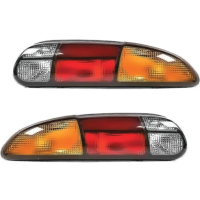 OER 1993-02 Camaro, Tail Lamp Assembly, 3-Bulb Holes, Export Style, Amber Outer Lens, LH and RH 748870