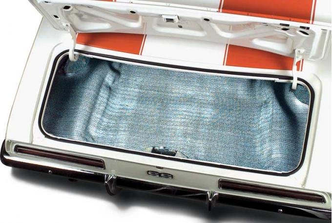 OER 1969 Camaro / Firebird Black / Aqua Houndstooth PVC Molded Trunk Mat 40709293