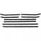 1967 Camaro, Firebird Coupe, Front Door & Rear Quarter Window Felt Set, Inner & Outer, Coupe, Replacement Style, 8 Piece Set CA142R