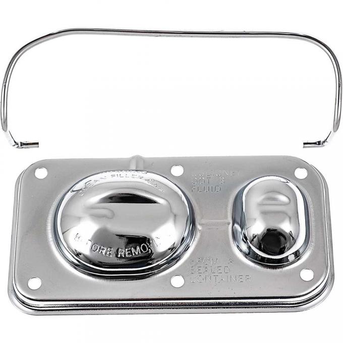 OER Single Bail Chrome Master Cylinder Cover J9101