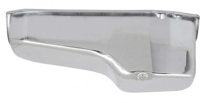 OER 1980-84 Chevrolet, Oil Pan, 4 Quart, Small Block, Passenger Side Dipstick Location, Chrome T9092