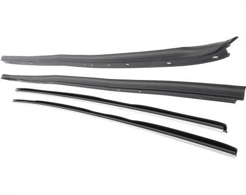 Camaro Window Felt WeatherStrip Kit, Inner & Outer, for Cars with Chrome Moldings, 1970-1981